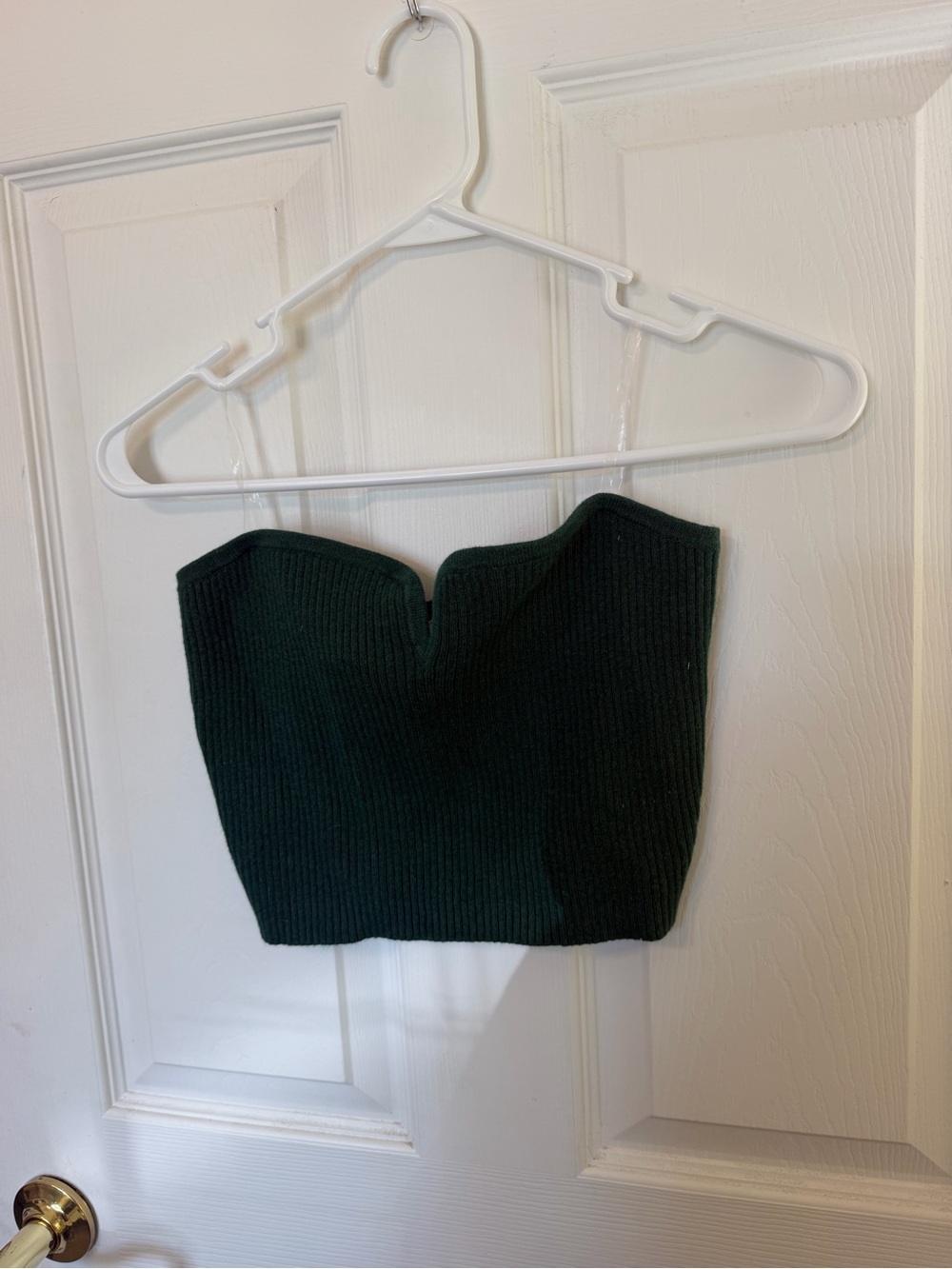 wild fable Strapless Ribbed Crop Top - Forest Green